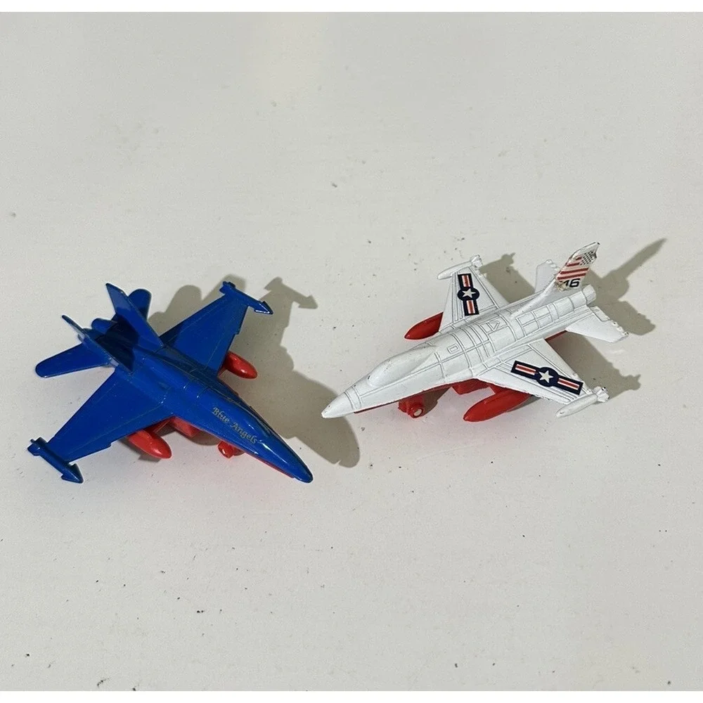 Vintage 2 Lot USAF F-16 Fighter Jet Diecast + Blue Angels